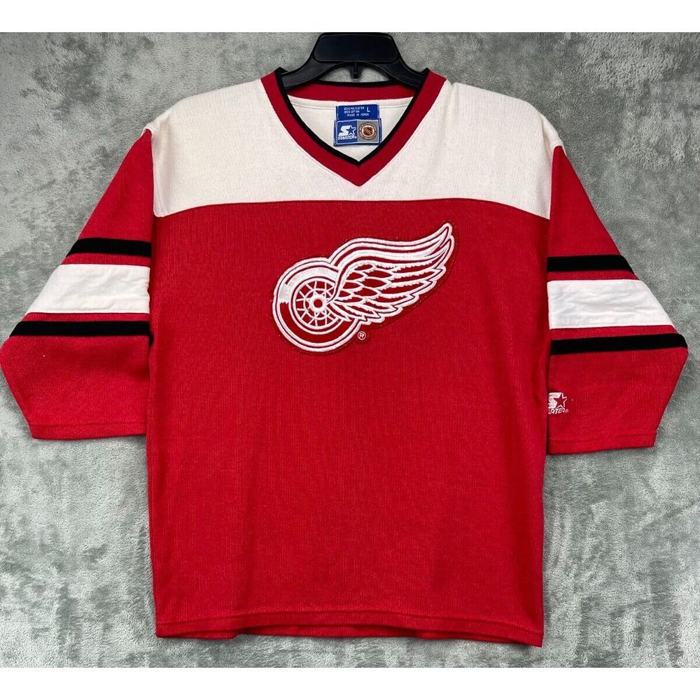 VTG Starter Men's Detroit Redwings Jersey Large‎ Red NHL Hockey Cotton